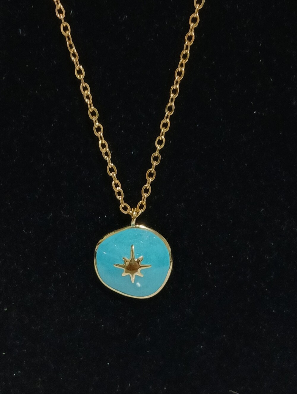 Starlite Village Turquoise Enamel Santorini Star Necklace